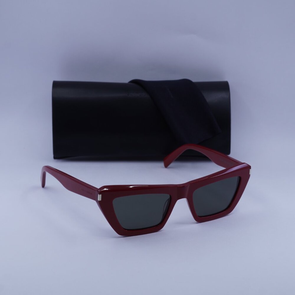 Saint Laurent SL467 003 Cat Eye Sunglasses - Red/Grey